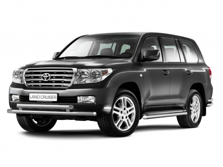 Защита переднего бампера двойная d63/63мм Toyota Land Cruiser 200 (нерж) 2010
